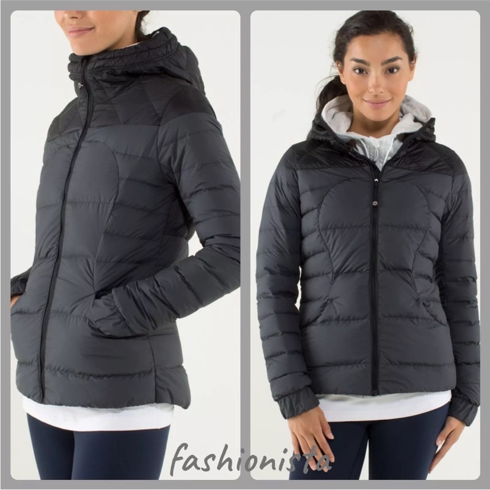 Lululemon Fluffin Awesome Goose Down Puffer Black Jacket Sz.8